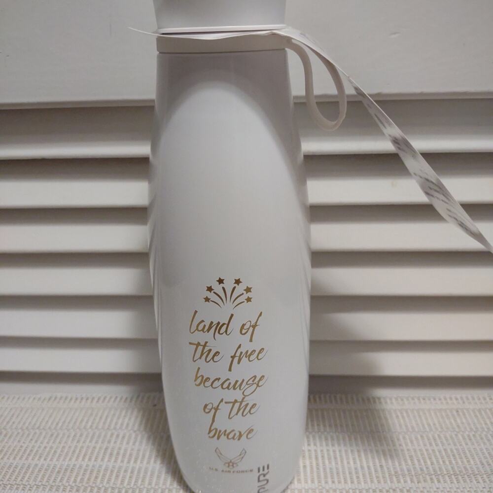 "PURE Waves" 15oz White Bluetooth Speaker Water Bottle - U.S. Air Force